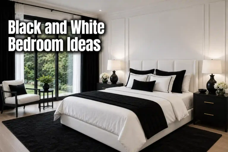 Black and white luxury bedroom ideas with bed