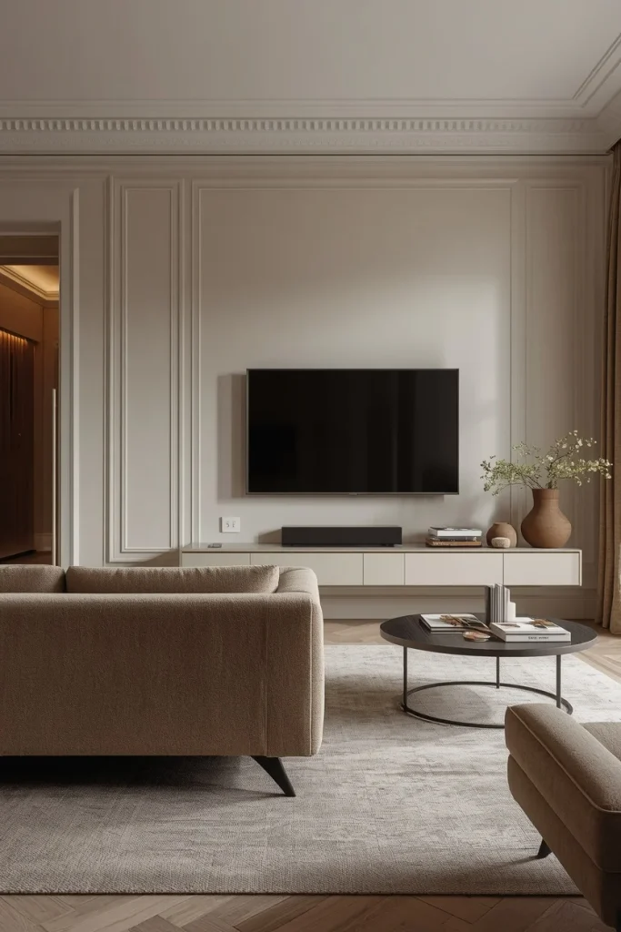 Low profile furniture in a spacious low ceiling room