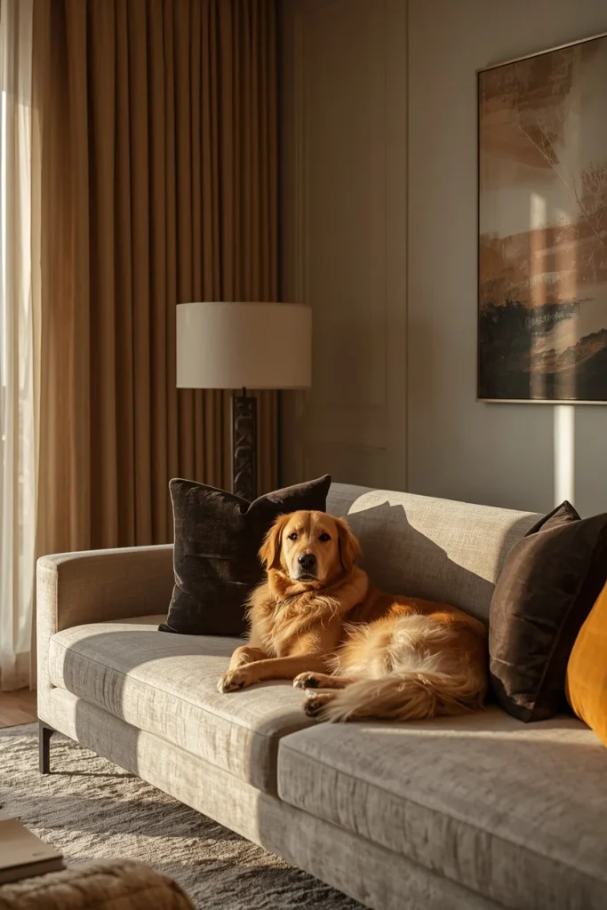 Neutral beige living room colors that hide pet fur