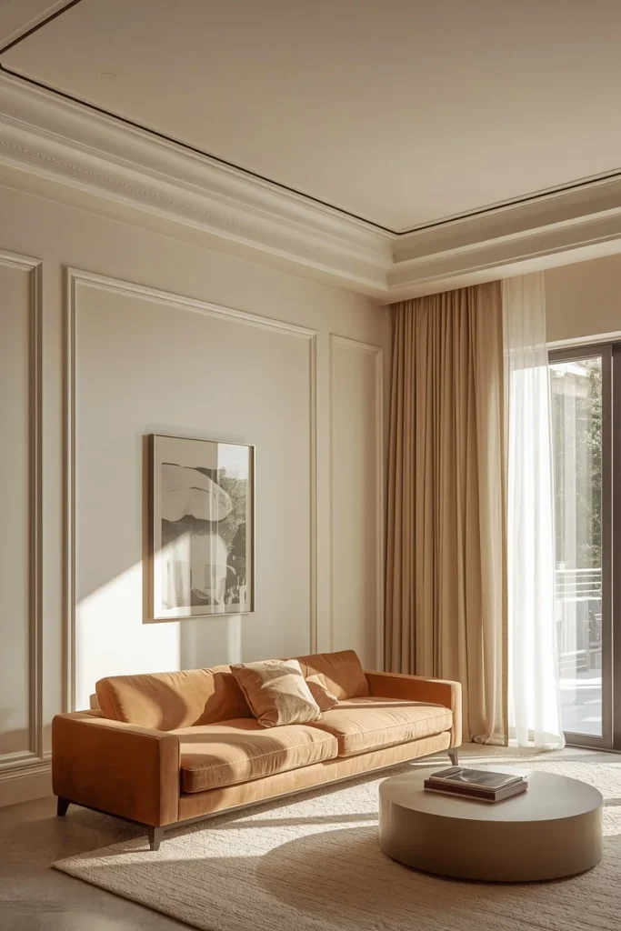 Walls and ceiling painted the same warm color