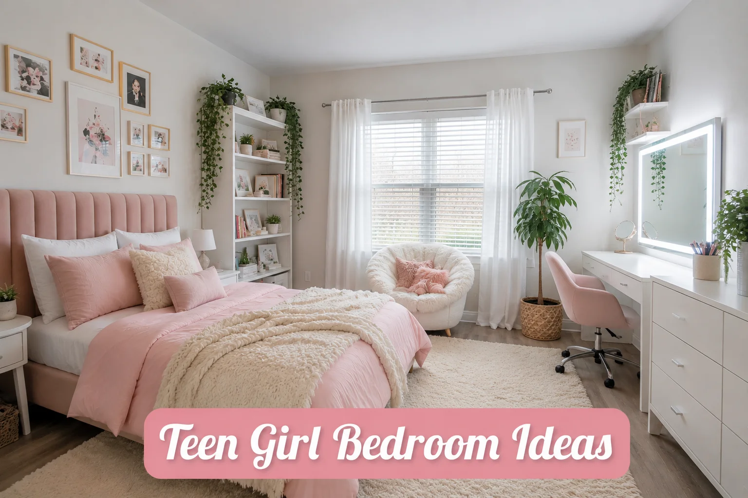 Modern bright teen girl bedroom ideas