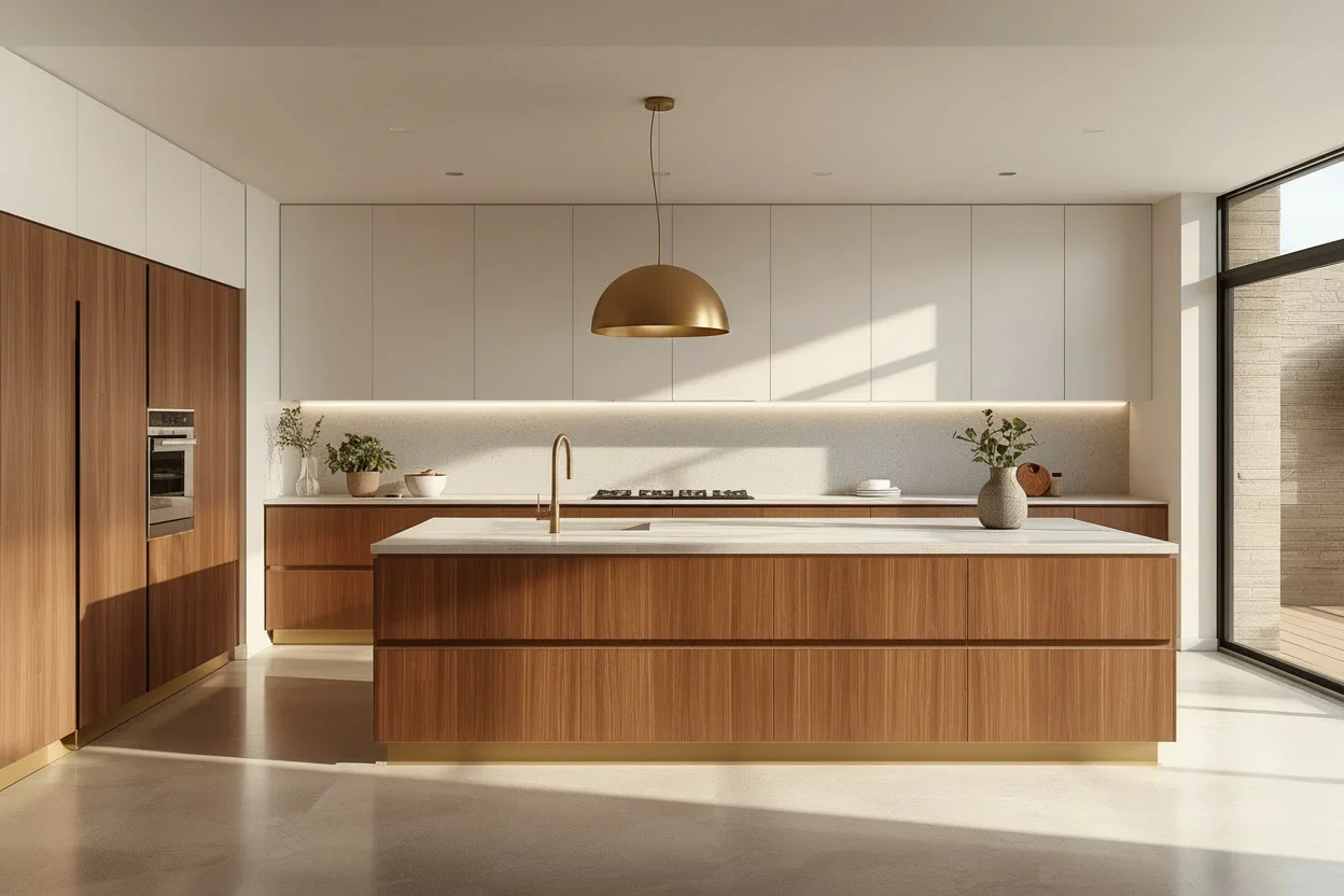 Two-tone kitchen cabinets with modern contrasting colors