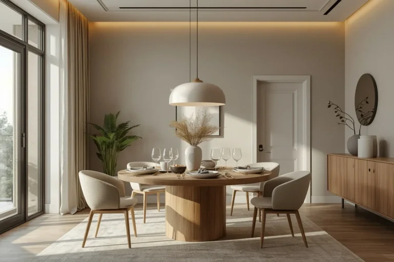 Small apartment dining room with stylish modern furniture