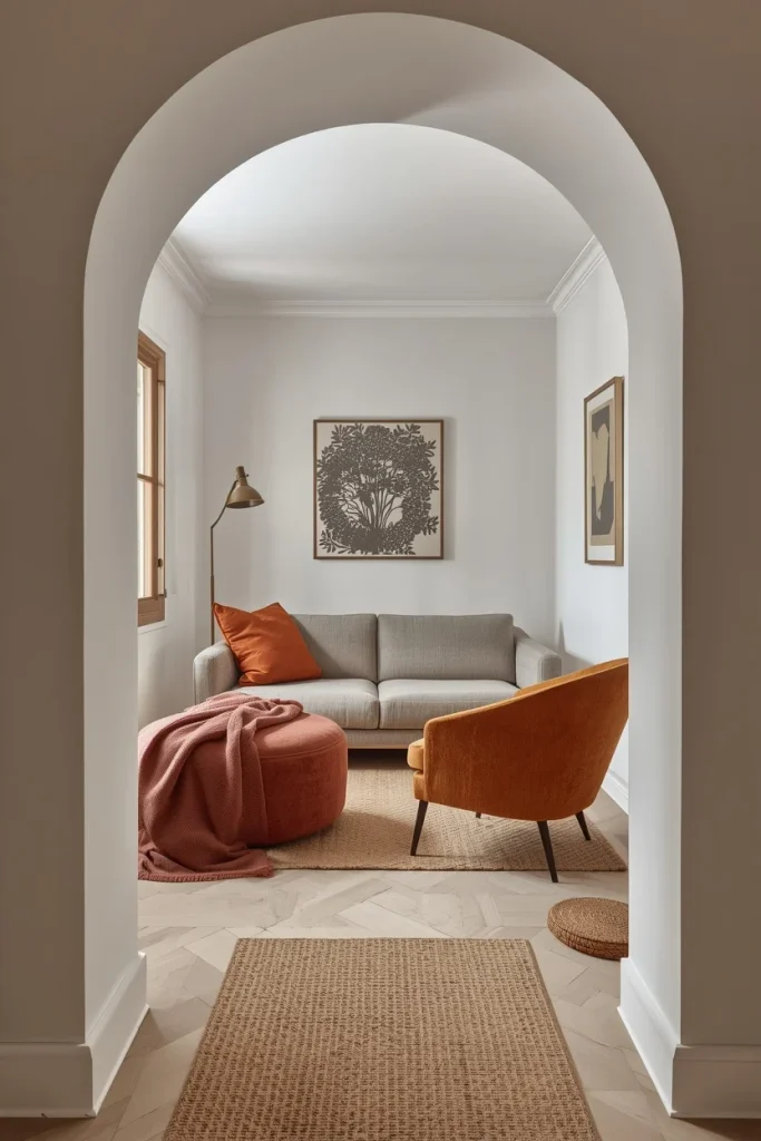 Small living room with loveseat and accent chair